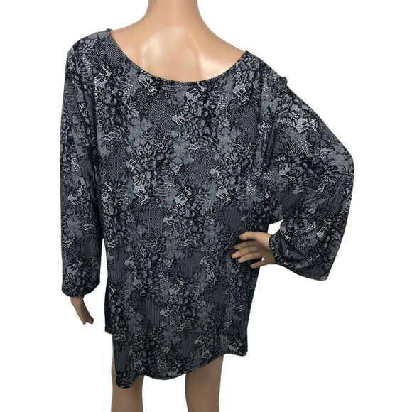 Lane Bryant Lace Print‎ Surplice V-Neck Top Shirt Size 26/28 Whimsigoth Formal - Picture 5 of 8